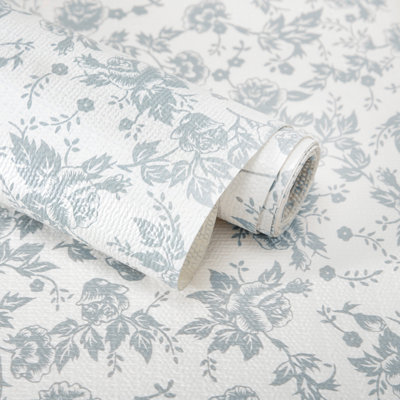 Shelf Liner,Non-Adhesive Non-Slip Cabinet Liners,Drawers Liners,Grey Floral