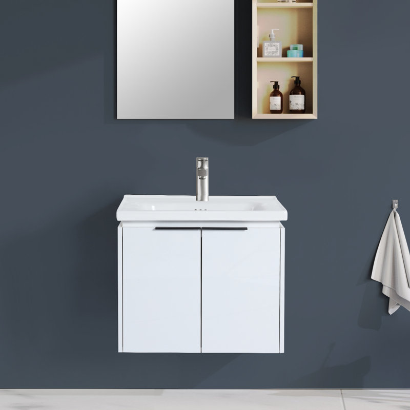 Wall-Mounted Bathroom Vanity With Sink
