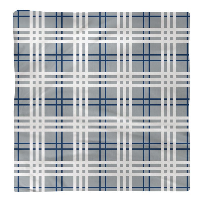 Plaid Square Napkin, 22" L x 22" W, Cotton, Speed Blue/White/Gray