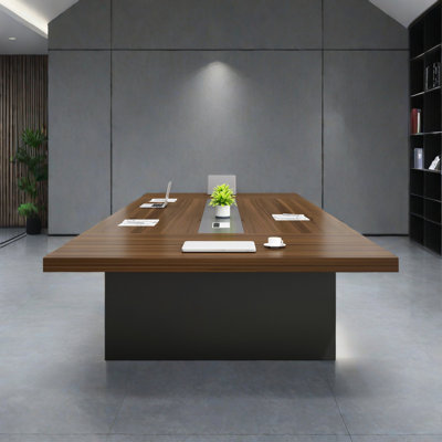 Searfoss 137.8" Rectangle Conference Table, Large Business Meeting Table, Multi-Person Office Discussion Desk