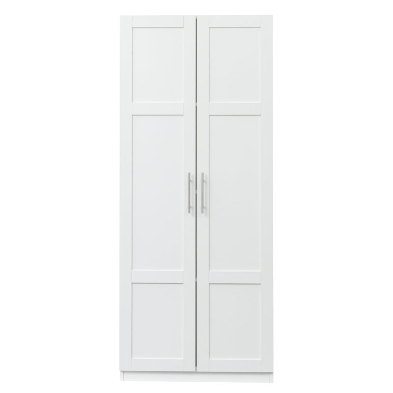 Armoire de cuisine à 2 portes et 3 armoires de cuisine, blanc, espace de rangement supplémentaire avec 2 portes, 3 cloisons, 4 espaces spacieux, fabriqué avec des matériaux de qualité, facile à nettoyer rapidement