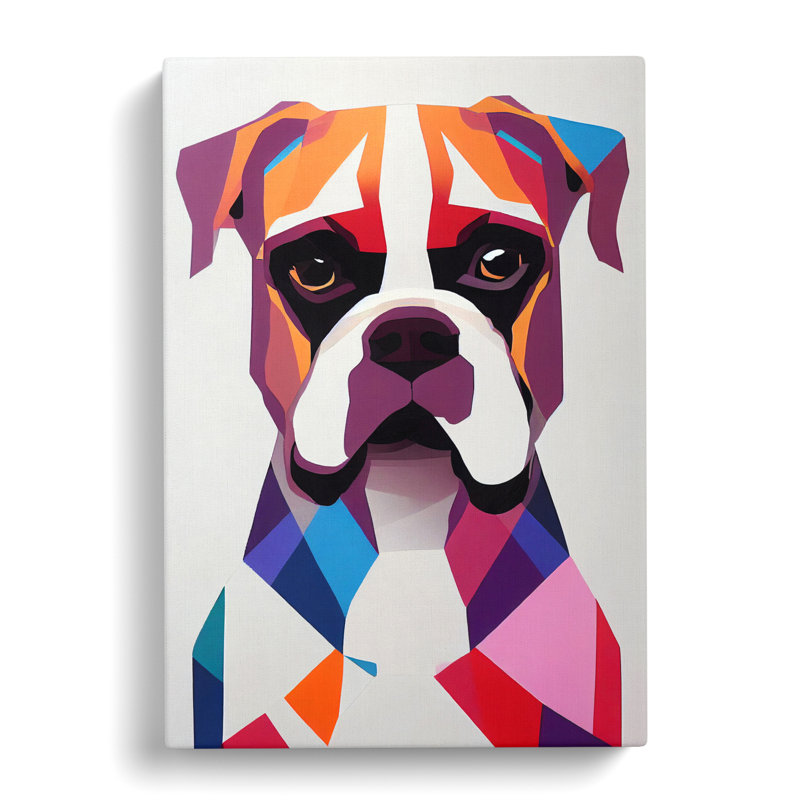 CAN-V0523-289X Boxer Dog Abstract - Wrapped Canvas Print, 60cm H x 40cm W