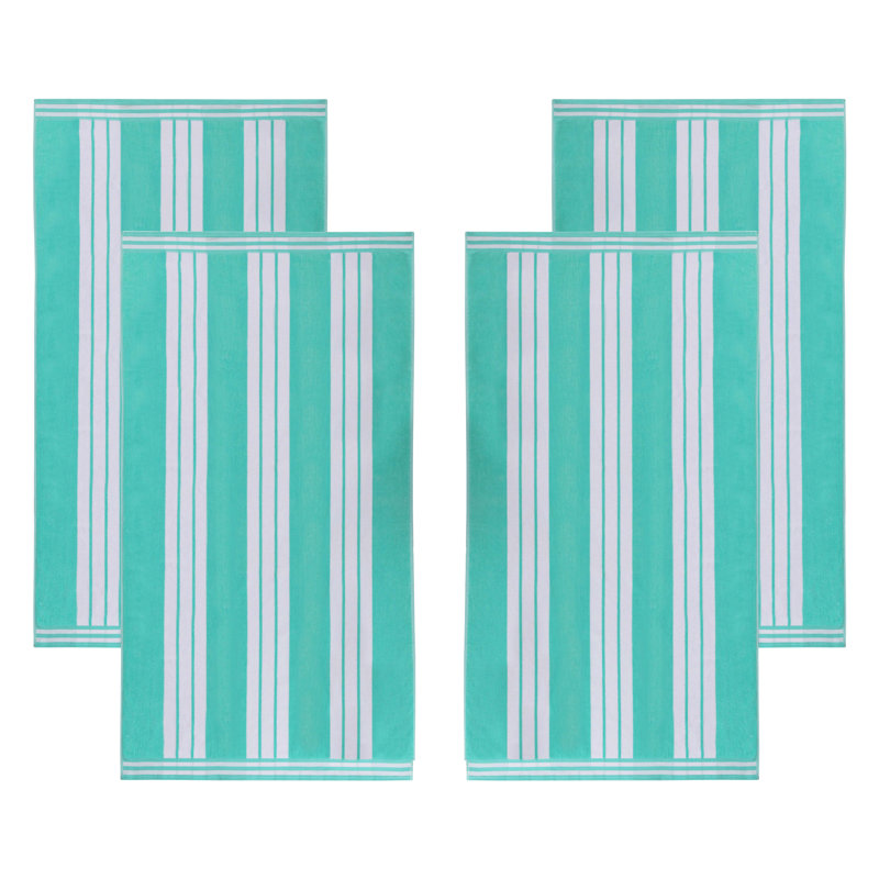 Serviette de plage Chira, Menthe, Serviette de plage - paquet de 4