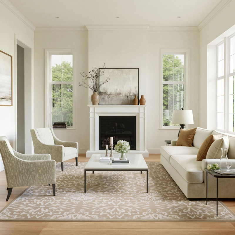 Crisette Floral Area Rug, Rectangle 6' x 9'