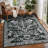 Floral Snake & Bird Print Machine Washable Area Rug with Non-Slip TPR Backing for Living Room Bedroom Dining, Soft Plush Foldable Carpet-1042407682-1042407683