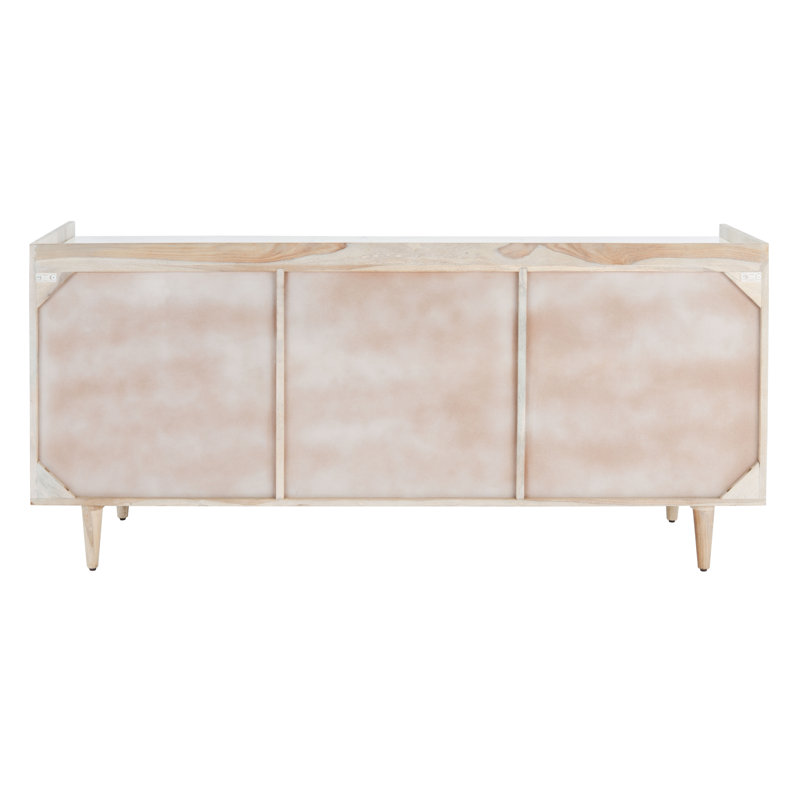 Cora Rose 62.9'' W Solid Wood Sideboard, White/White