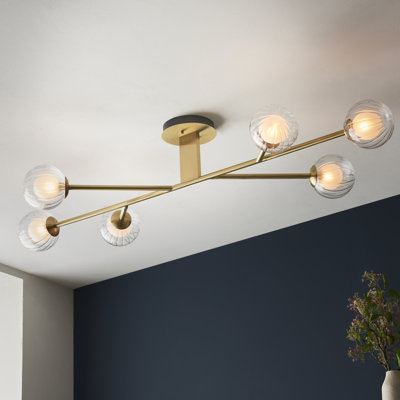 Stets 1-Light 25cm Semi Flush Mount