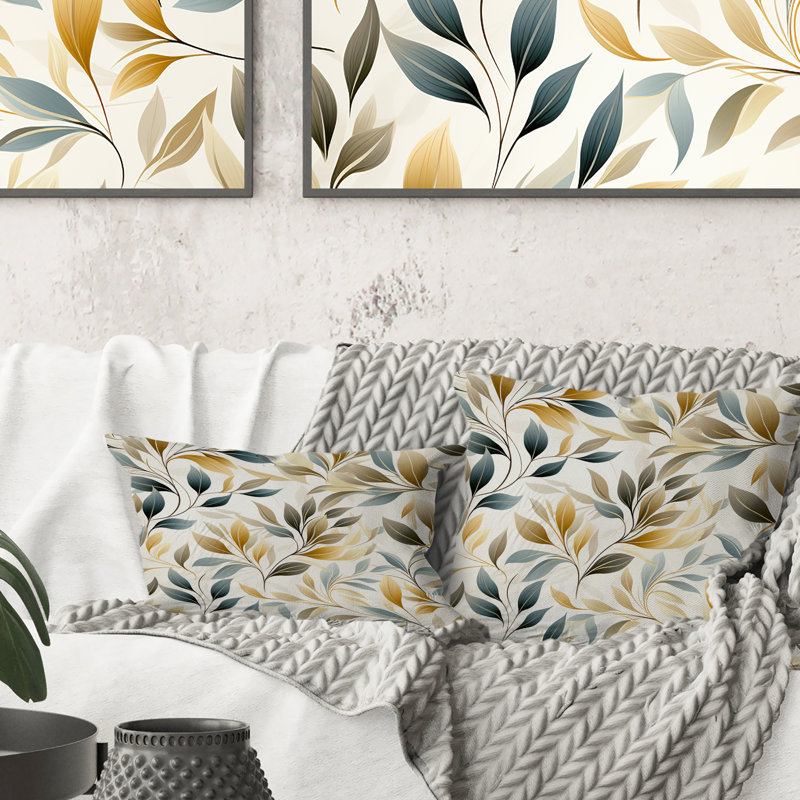 Coussin Neutral Leaves II - Plants, 18 po x 18 po