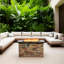 Foyer d'extérieur au propane 50000, 42 pouces pour patio, avec brûleur en acier inoxydable et foyer à deux vitesses à contrôle de flamme pour l'extérieur, béton, allumage par impulsion