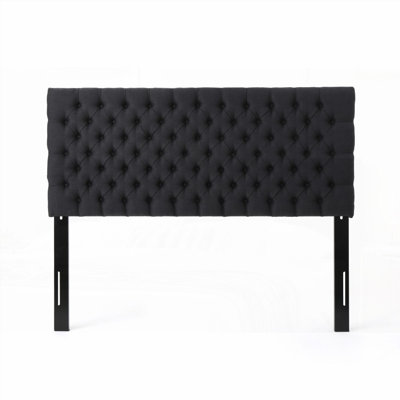 Tufted Queen Size Bed Headboard with Modern Button Design &amp; Adjustable Solid Wood, Durable Metal Legs