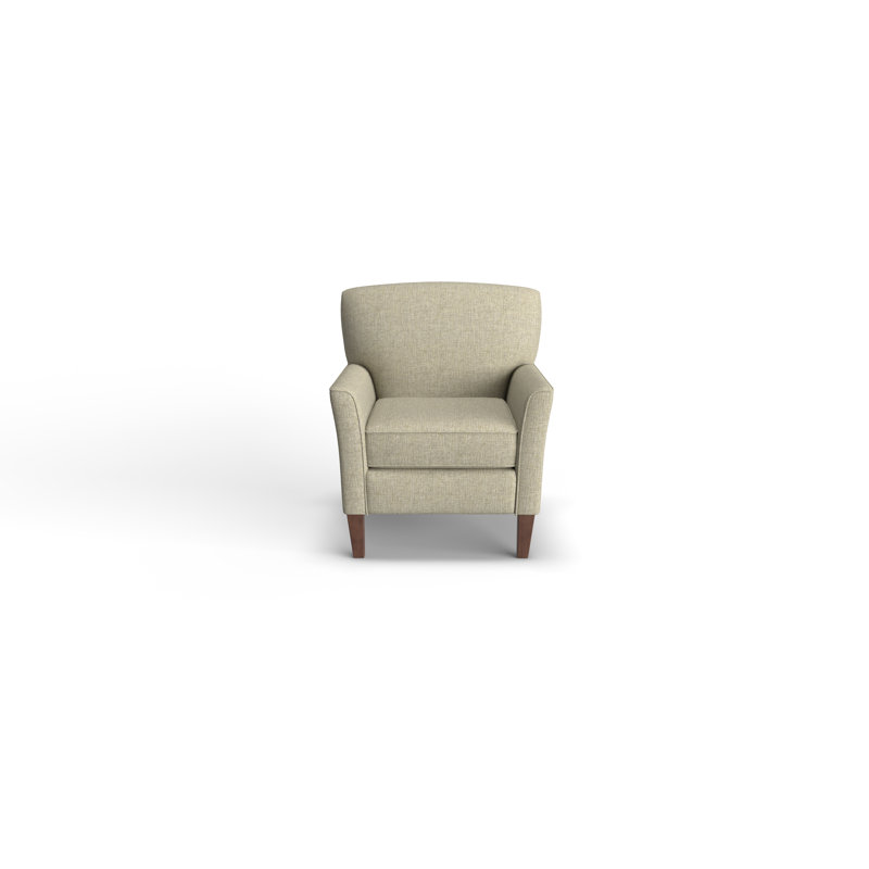 Shirleyann Upholstered Club Chair, Dark Walnut, Tan Polyester Blend