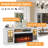 Farmhouse TV Stand with 36" Electric Fireplace and Glass Cabinet-1051040449-1036972831