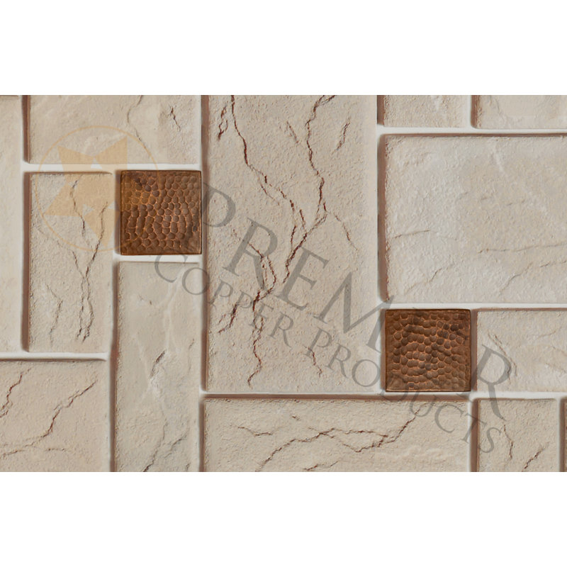 3" x 3" Hammered Copper Tile