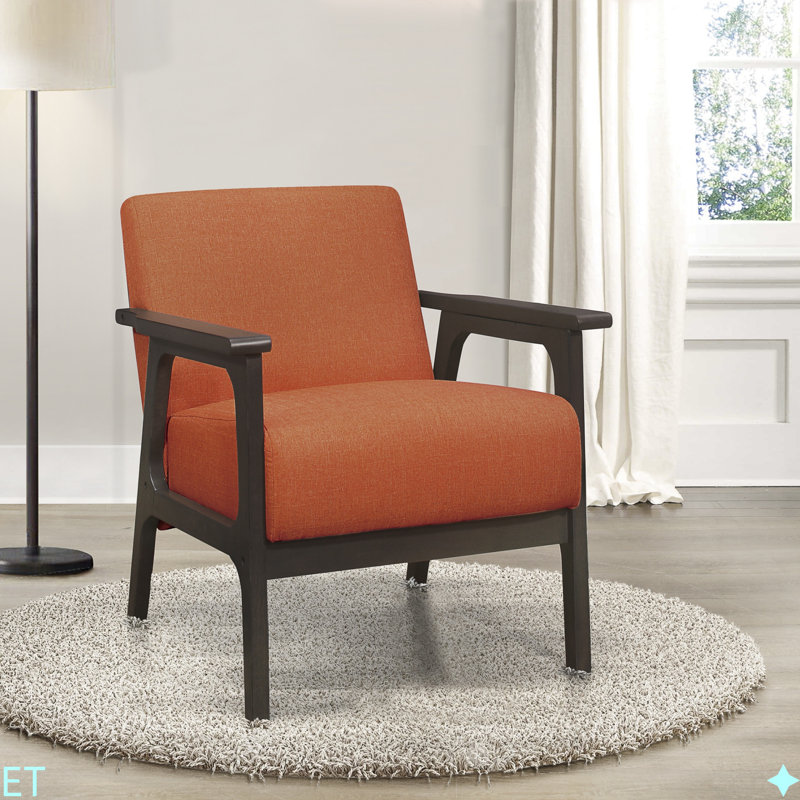 Structure en bois massif avec rembourrage de dossier de siège d'appoint 1 pièce Modern Home Furniture, Orange