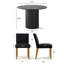 Ensemble de table de salle à manger pour 4 personnes avec table ronde et 4 chaises rembourrées en lin-766956708