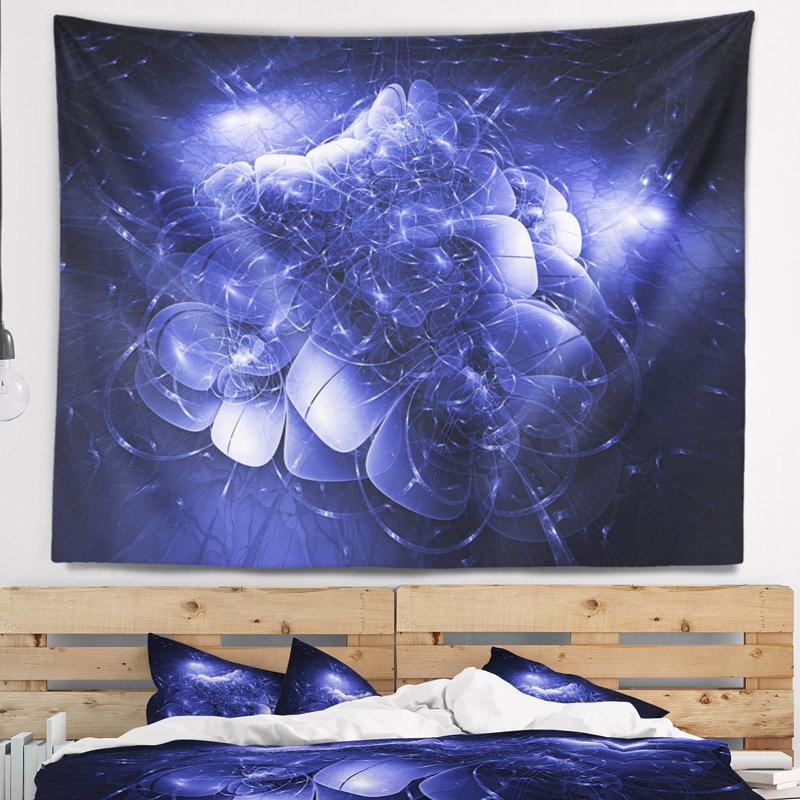Tapisserie bleu floral à fleurs mystical, H 32 po x l 39 po