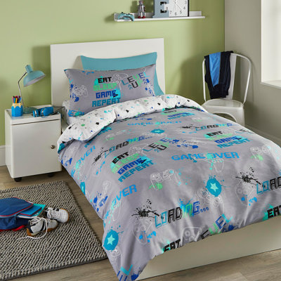 Game Glow Polyester No Pattern Duvet Cover Set with Pillowcases Included