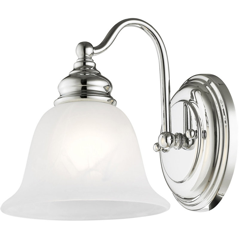 Applique murale pour salle de bain Aquita, Chrome poli/blanc