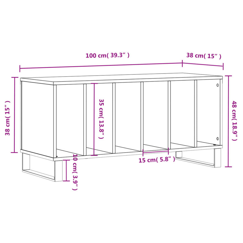 48cm H Media Cabinet, White
