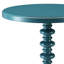 Table d'appoint ronde en bois bleu sarcelle, support de piédestal tourné, conception intemporelle, différentes pièces, espaces restreints, finition pour boissons, piédestal simple, ajoute du style, espace de vie principal, espace efficace, petits espaces-1625050290-1635975498