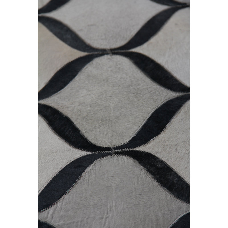 Natural Hide Cowhide Geometric Area Rug, Rectangle 11'6" x 14'6"