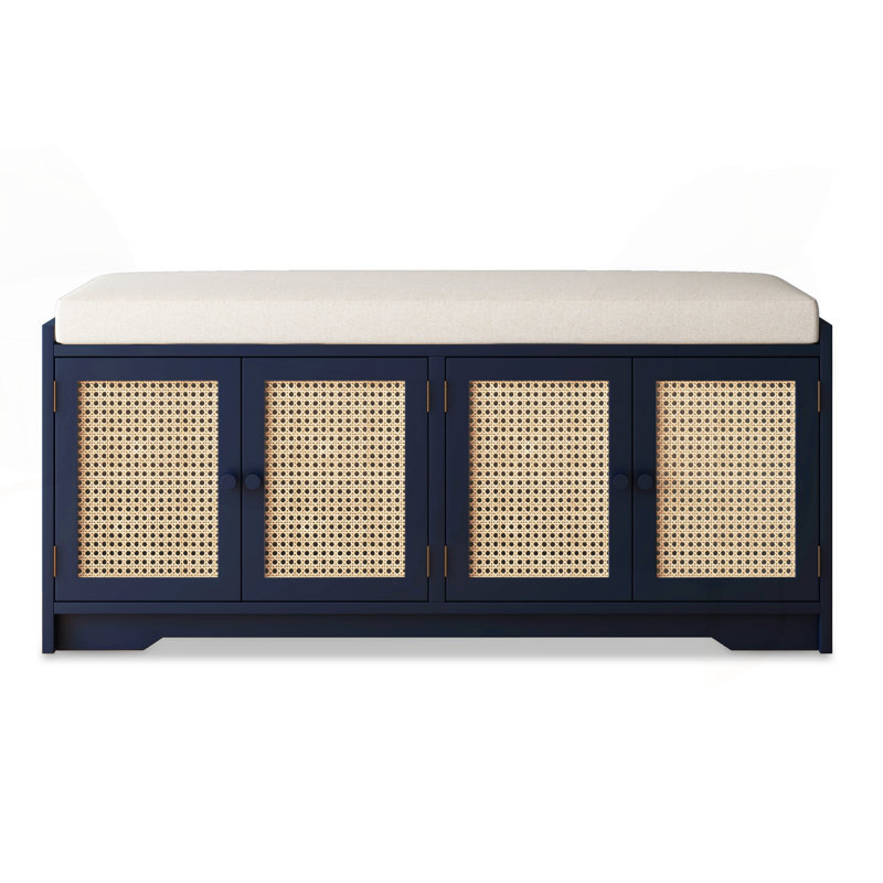 Modern Rattan Storage Bench