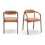 Rea Upholstered Fabric Dining Chairs with Bronze Legs - Stylish Curved Design-305272778