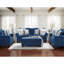 Tissu cocktail bleu marine - Revêtement, pieds solides, motif géométrique, rectangulaire pour le salon, coussin en mousse haute, repose-pieds