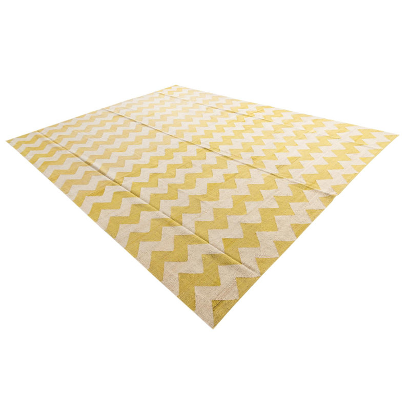 Tapis crème moderne 10 x 13 kilim