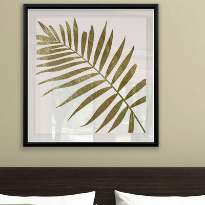 Golden Frond II - Matted and Framed Under Glass, Large Living Room Wall Art