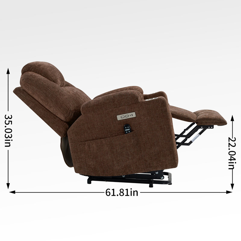 Fauteuil inclinable électrique Chenille, Brown Chenille