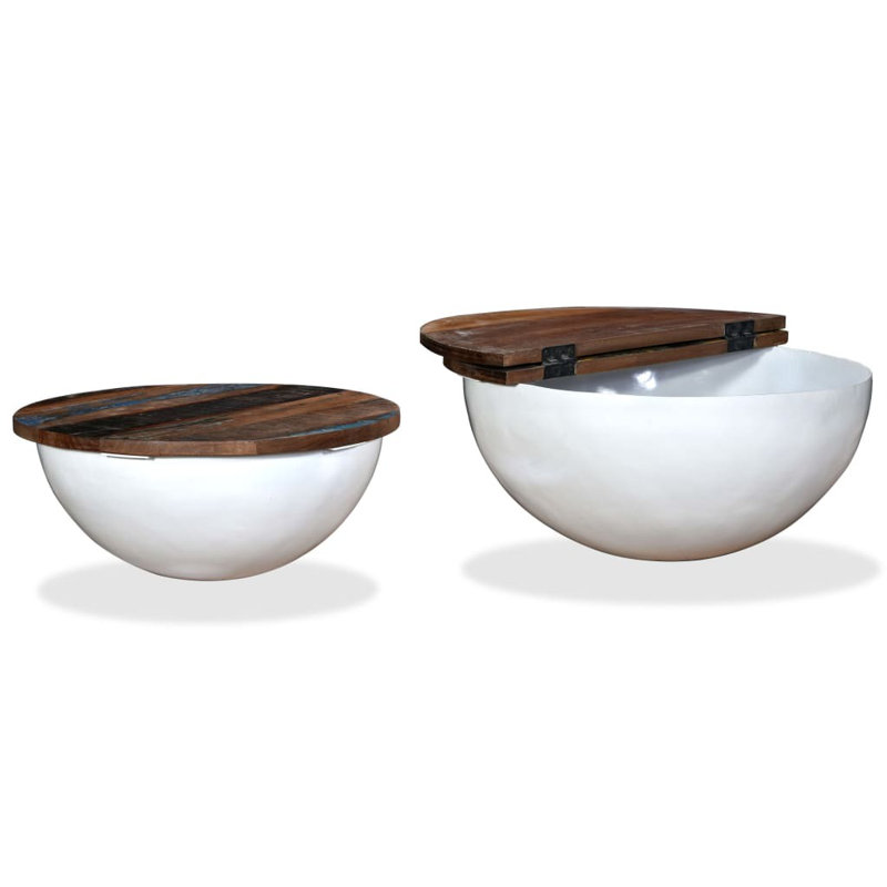 Nadia Solid Coffee Table with Storage, White