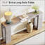 Console extra-longue de style campagnard, canapé-lit étroit derrière le canapé, table d'appoint rustique avec rangement pour divers espaces de vie