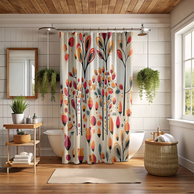 Rideau de douche Folk Motif Fusion - Premium, H 74 po x l 71 po