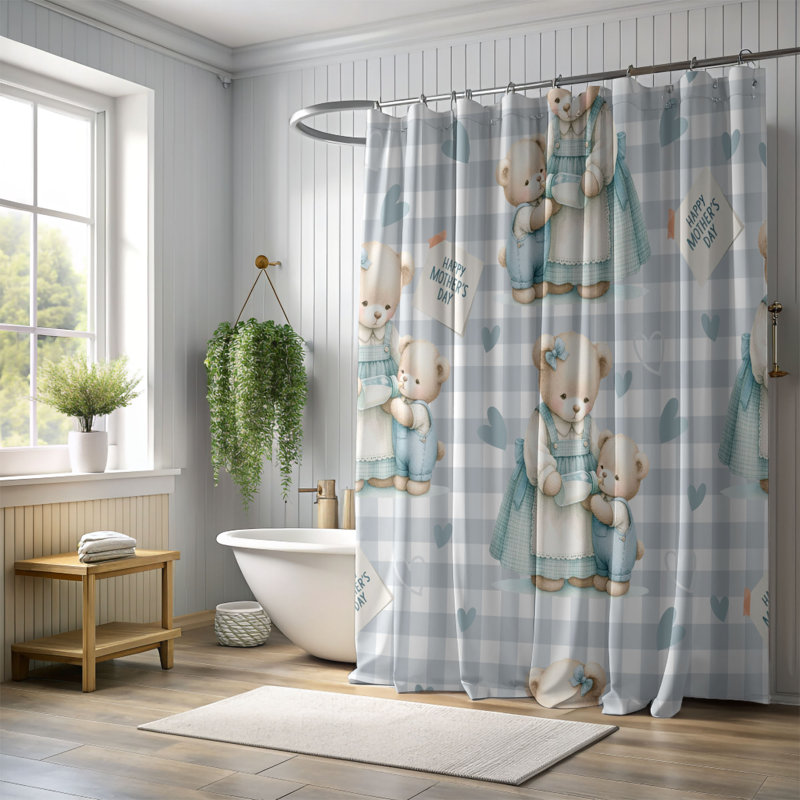 Teddy Parent - Premium Shower Curtain 2, 74"H x 71"W