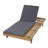 Archer Patio Acacia Wood Chaise Lounge with Adjustable Back & Removable Cushion-435350373