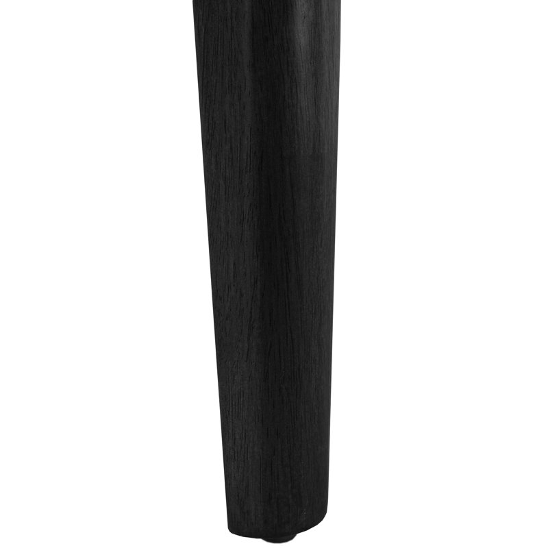 Klaudia Mid-Century Modern Dining Table with Rubberwood Legs, 29.5" H x 47.2" L x 29.5" W, Black