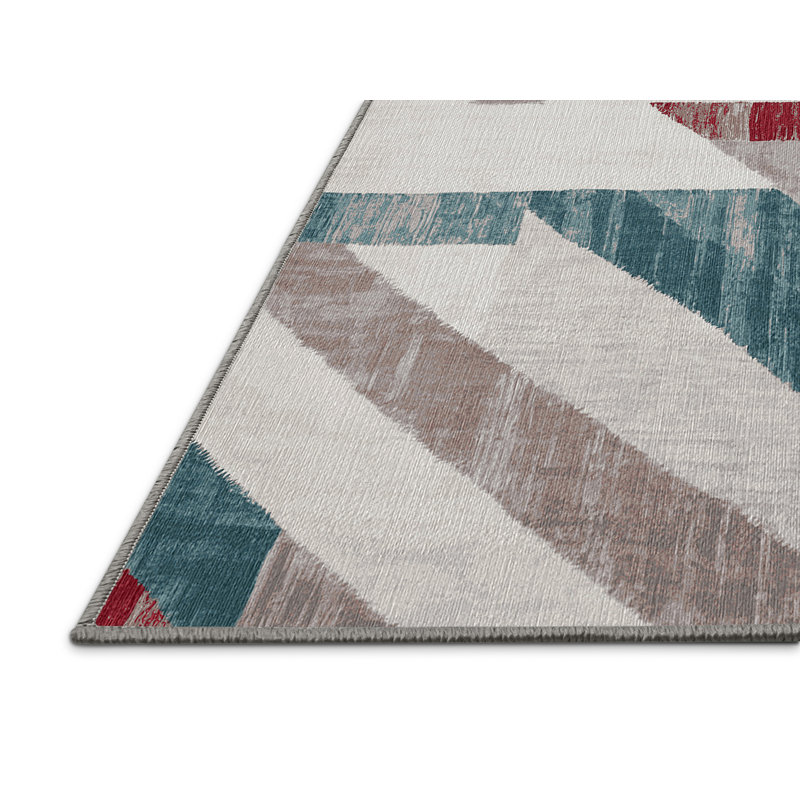 Tapis gris lavable à la machine, Rond 8 pi