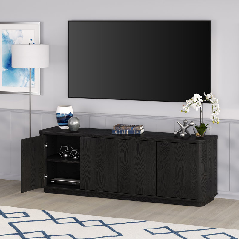 Weybossett Rectangular TV Stand, Espresso Wood