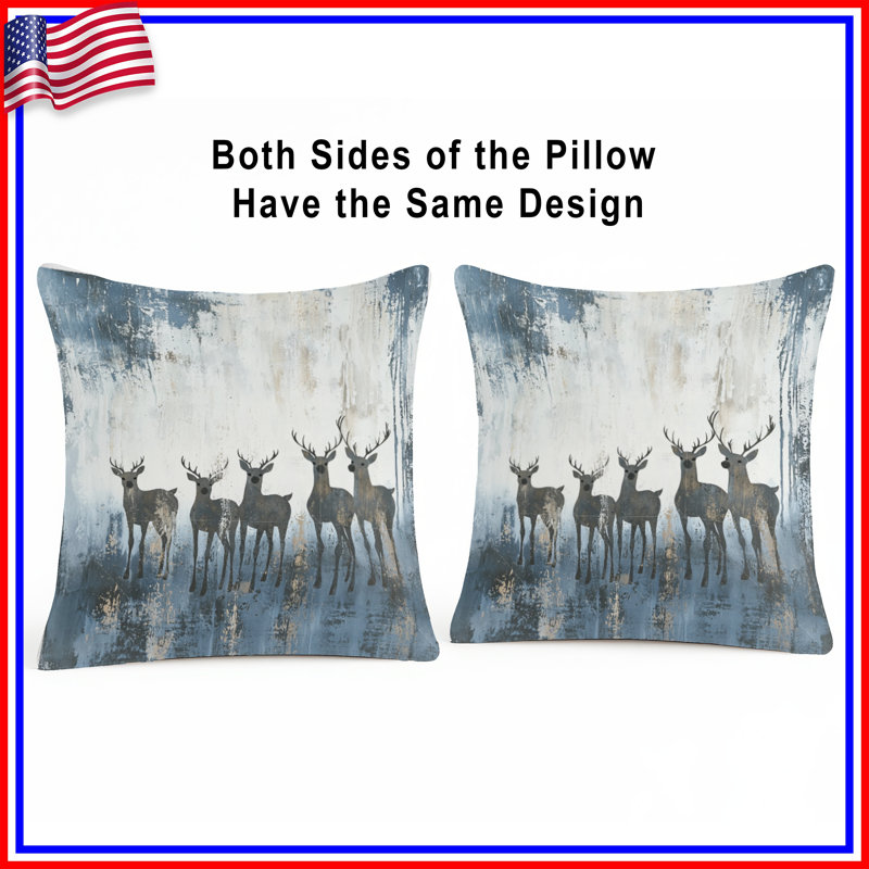 Coussin Deer, 14 X 14 pouces
