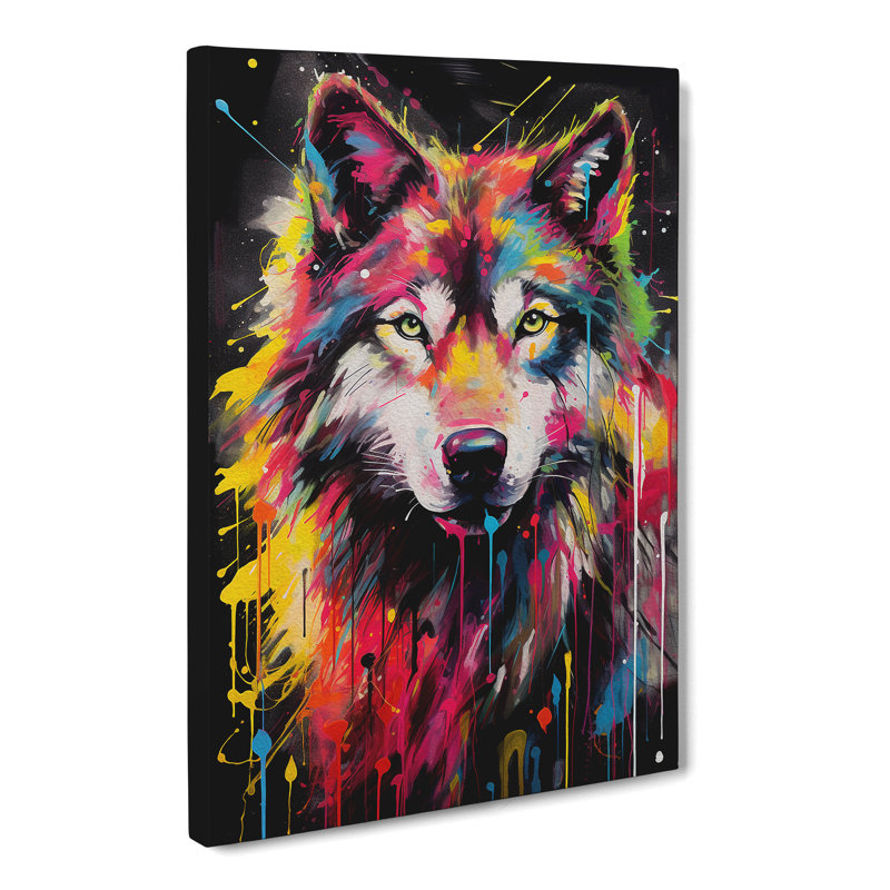 Wolf Abstract - Wrapped Canvas Print, 60cm H x 40cm W x 3cm D