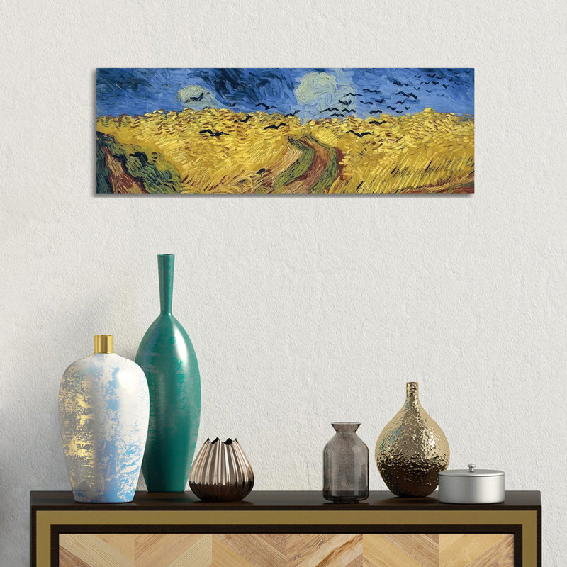 Wheatfield With Crows, 1890 by Vincent Van Gogh - Wrapped Canvas Panoramic Painting