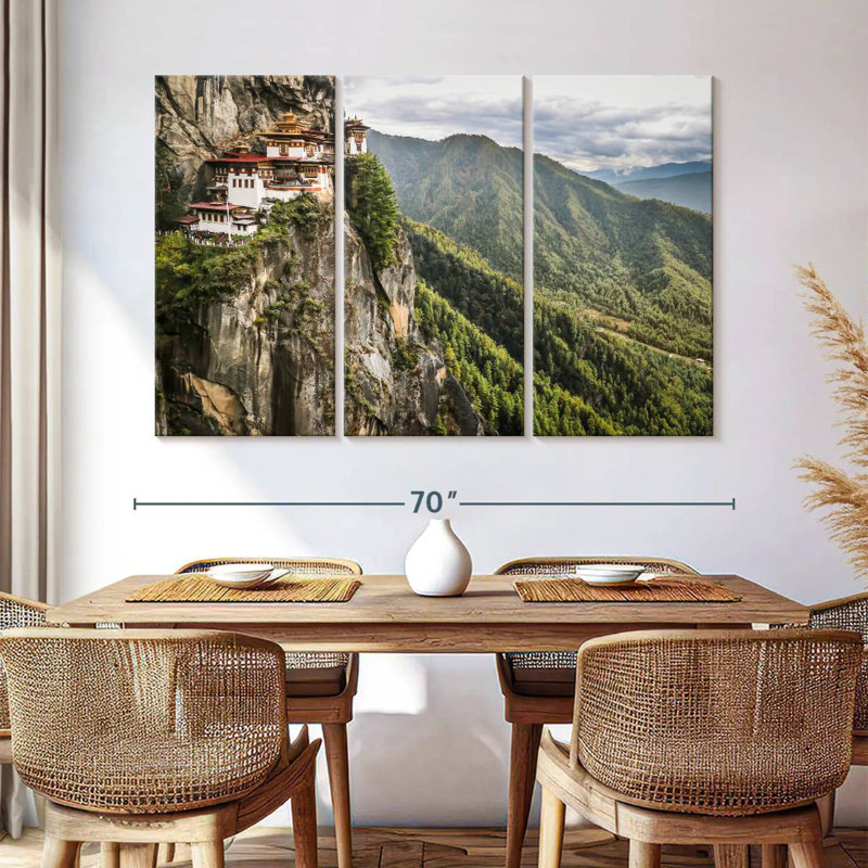 Temple bouddhiste Adella Paro Taktsang, H 42 po x l 65 po
