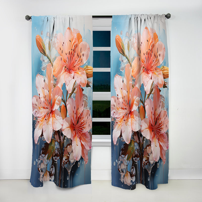Lowdes - Rideau Rhododendron - Rideau floral obscurcissant - 1 panneau, L 52 po x L 120 po