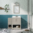 Meuble-lavabo simple 37 po avec plateau intégré et lavabo avec miroir Stovall