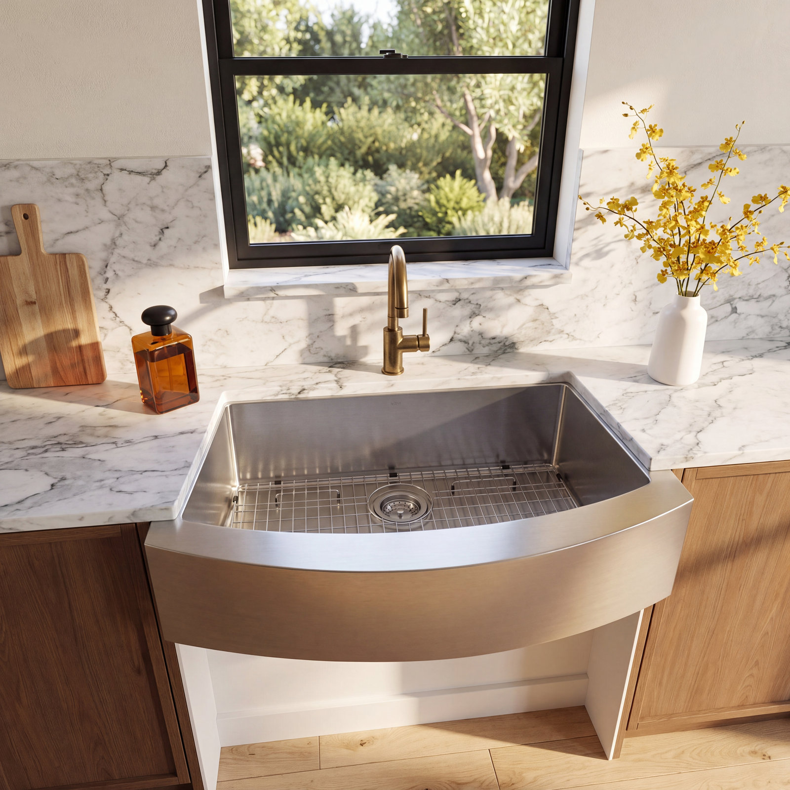 27" Farmhouse Kitchen Sink with Strainer
