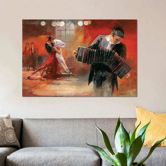 «Bandoneon», reproduction sur toile, H 8 po x l 12 po x P 0,75 po, Pas de tapis, Toile tendue