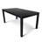Modern 63 Inch Rectangular Dining Table, Black Finish Solid Rubberwood