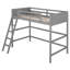 Lit mezzanine simple en bois massif avec échelle (gris)