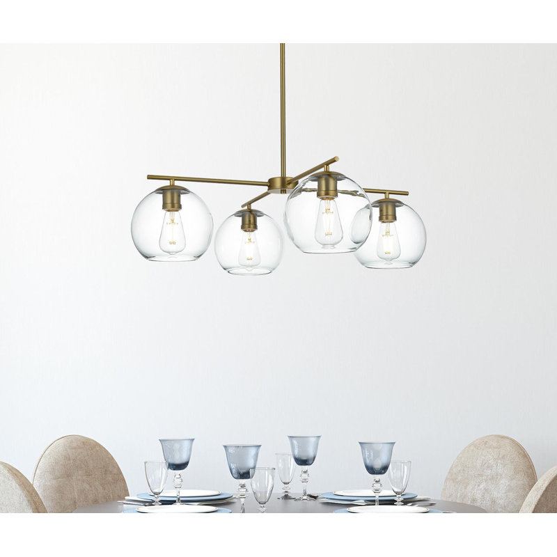 Lustre sphérique spoutnik à 4 lumières Vivan, Or satiné